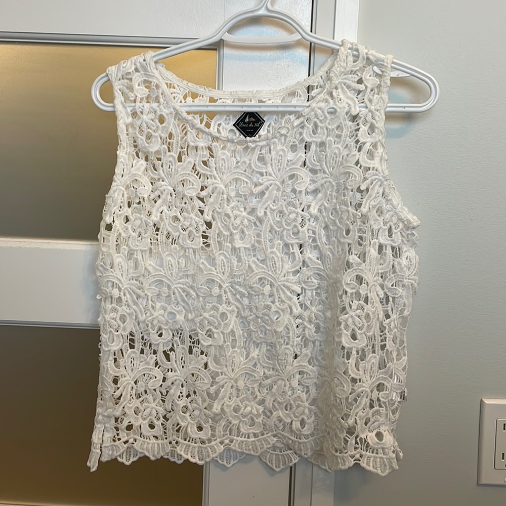 White Crochet tank top